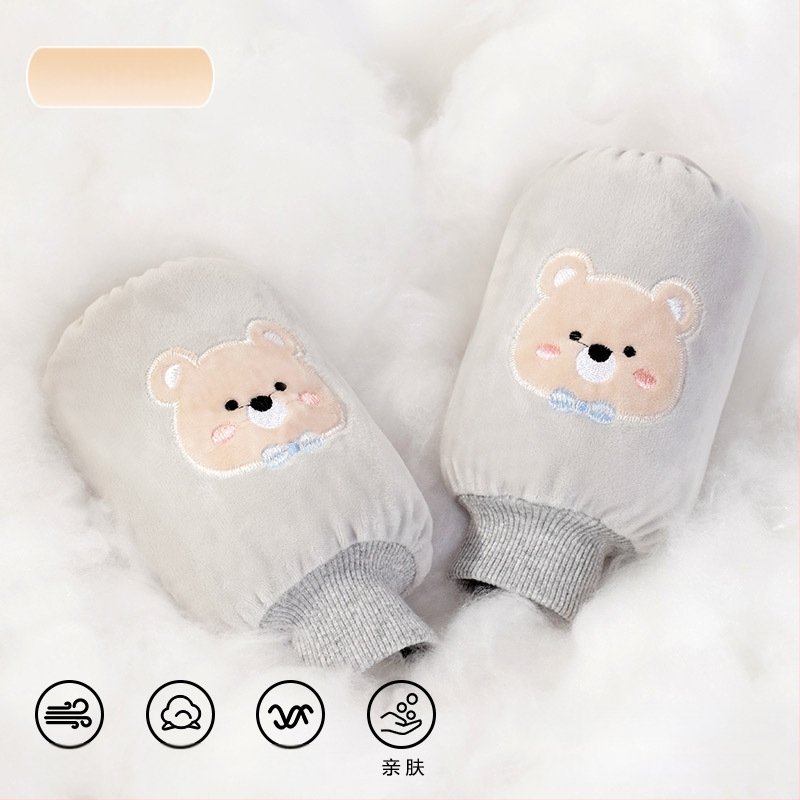 Παιδικά προστατευτικά βραχιόνων από φλανέλ με καρτούν σχέδιο, αντι-βρωμιά, φθινόπωρο-χειμώνας, κεντημένα (Ruiya)