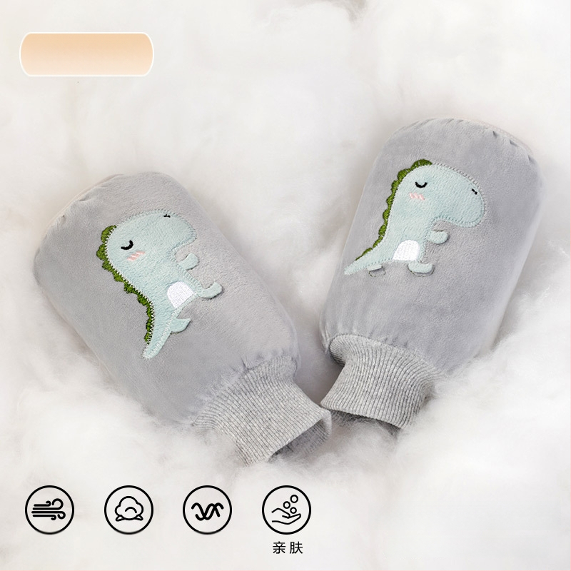 Παιδικά προστατευτικά βραχιόνων από φλανέλ με καρτούν σχέδιο, αντι-βρωμιά, φθινόπωρο-χειμώνας, κεντημένα (Ruiya)