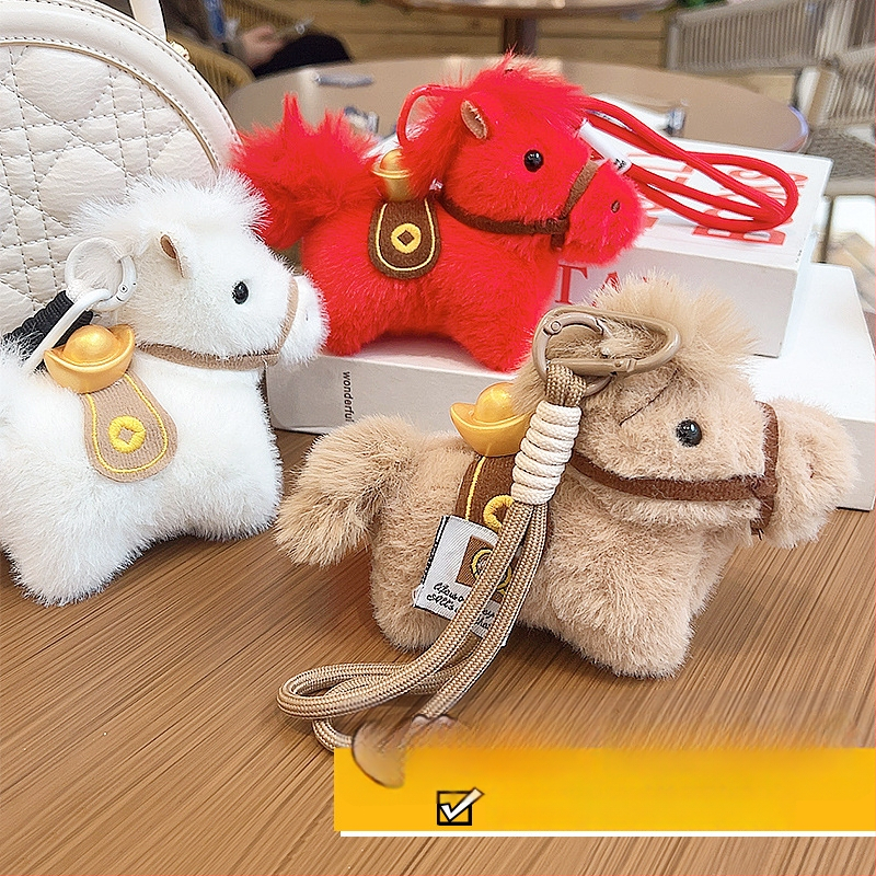 Плюшен ключодържател конче в стил карикатура с клип за пари – индивидуално опаковано