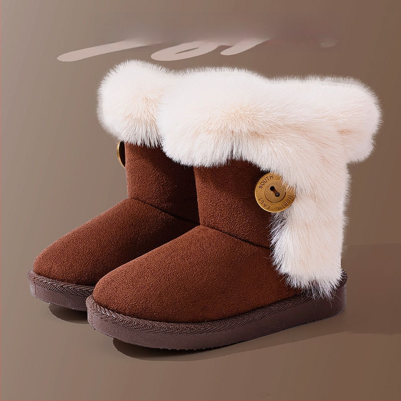 Nubuk felsővel és műanyag talppal rendelkező gyerek bokacipő, semleges stílus, 1–3 éveseknek