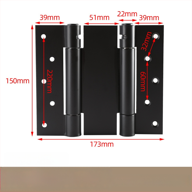 Ανοξείδωτος μεντεσές πόρτας διπλής κατεύθυνσης με ελατήριο, για πόρτες από ξύλο ή με πλαίσιο γυαλιού, αριστερό/δεξί άνοιγμα, αυτόματο κλείσιμο