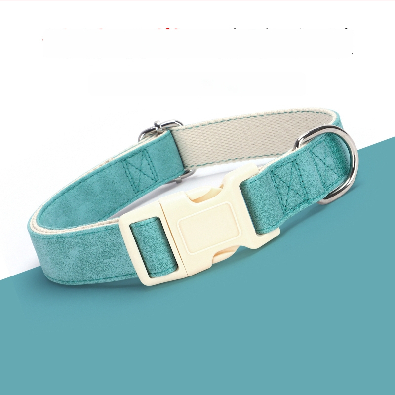 Bőr kutya nyakörv és póráz készlet, állítható, Glow Castle / Flash Castle márka