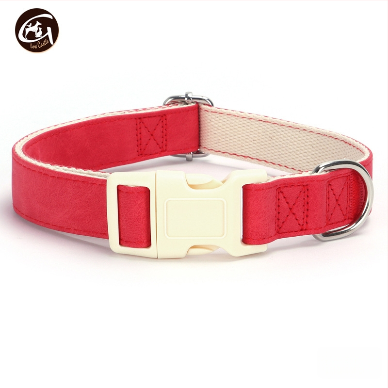 Bőr kutya nyakörv és póráz készlet, állítható, Glow Castle / Flash Castle márka