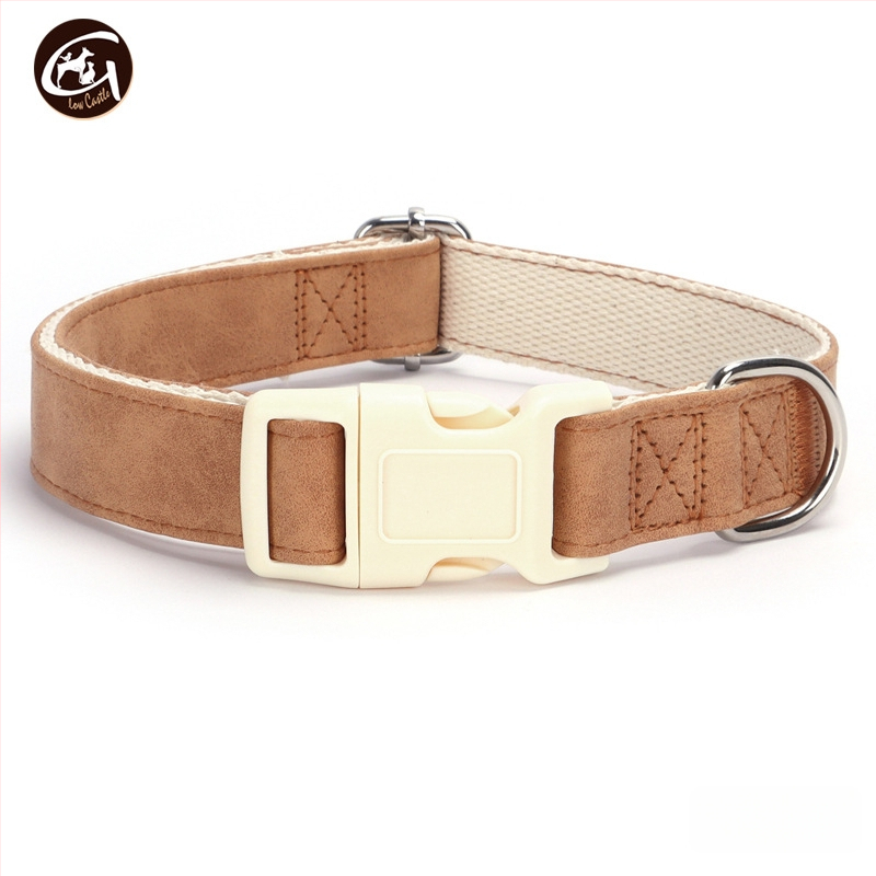 Bőr kutya nyakörv és póráz készlet, állítható, Glow Castle / Flash Castle márka