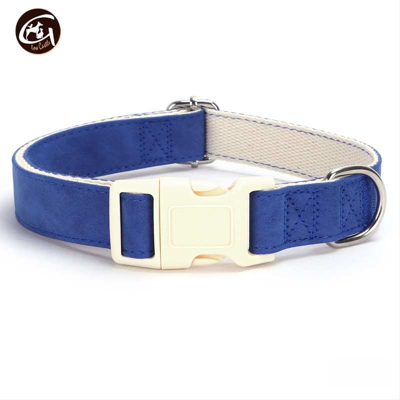 Bőr kutya nyakörv és póráz készlet, állítható, Glow Castle / Flash Castle márka