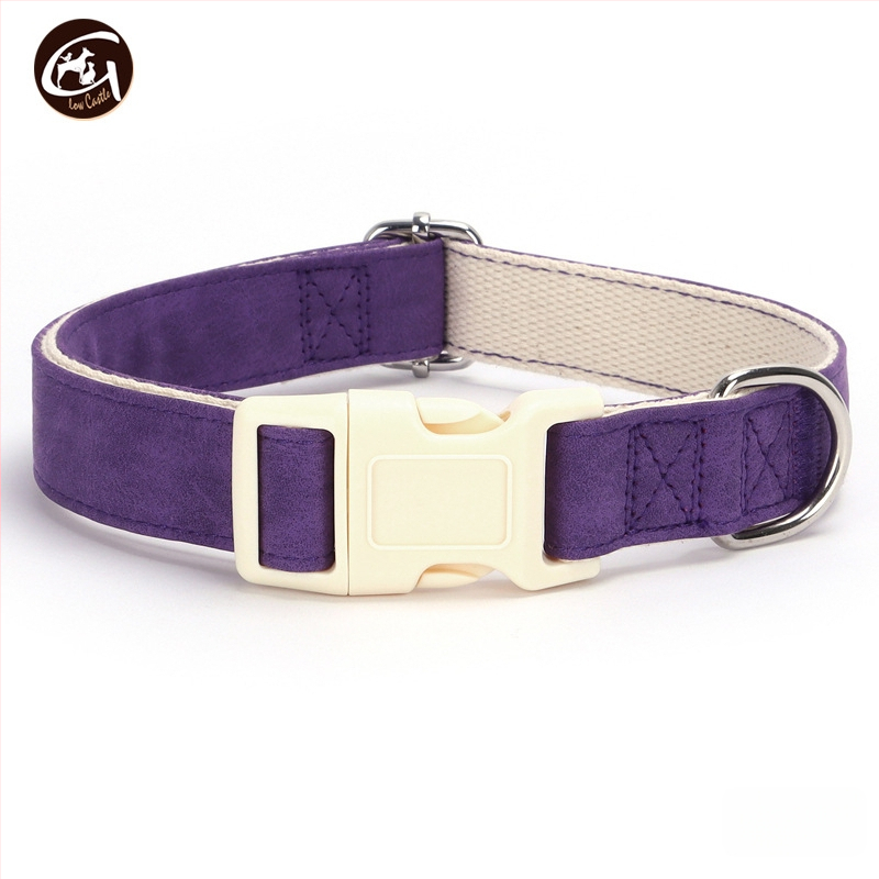 Bőr kutya nyakörv és póráz készlet, állítható, Glow Castle / Flash Castle márka