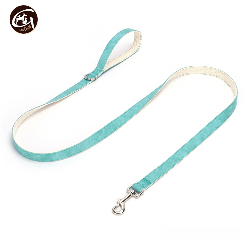 Bőr kutya nyakörv és póráz készlet, állítható, Glow Castle / Flash Castle márka