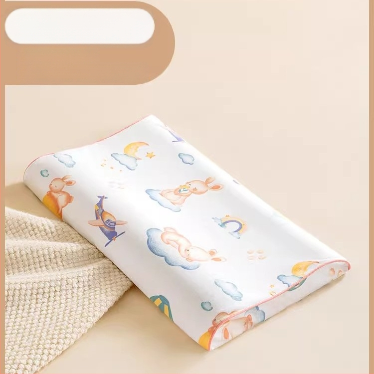 Beptides латексова възглавница за деца и бебета, правоъгълна форма, съдържа латекс над 90%, ядро от чист памук, тегло 1–2 кг