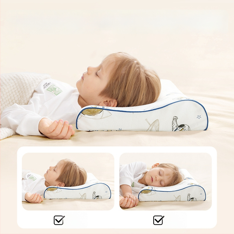 Beptides латексова възглавница за деца и бебета, правоъгълна форма, съдържа латекс над 90%, ядро от чист памук, тегло 1–2 кг