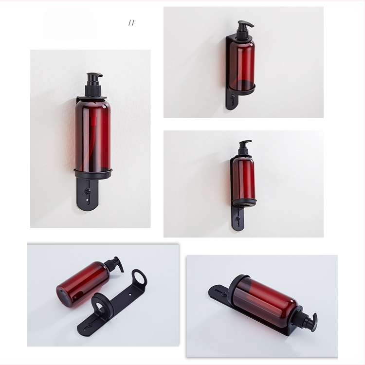 Ανοξείδωτη βάση τοίχου για φιάλες σαπουνιού, αντισηπτικό χεριών, αφρόλουτρο και μαλακτικό μαλλιών; μηχανισμός πατήματος με το χέρι; μοντέρνος μινιμαλιστικός σχεδιασμός; βάρος 0,35 kg; κατάλληλο για ξενοδοχεία, διαμερίσματα και μπάνια.