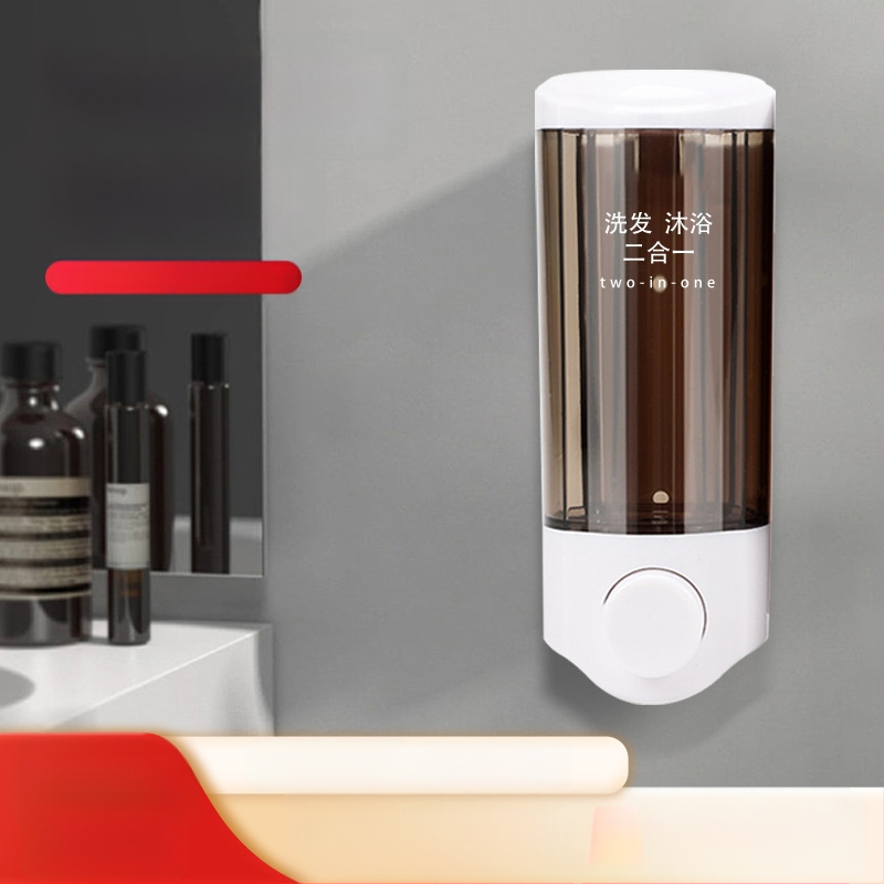 ABS δοχείο σαπουνιού τοποθετημένο στον τοίχο με χειροκίνητη λειτουργία ώθησης, 2-σε-1 κουτί σαπουνιού/σαμπουάν, μοντέρνος μινιμαλιστικός σχεδιασμός, Nast, βάρος 0,3 kg