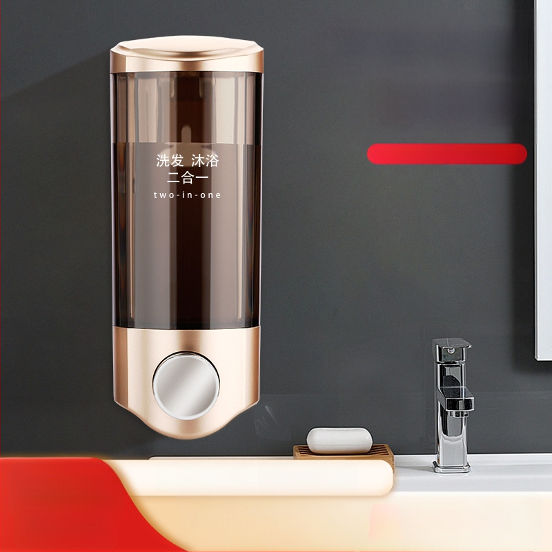 ABS δοχείο σαπουνιού τοποθετημένο στον τοίχο με χειροκίνητη λειτουργία ώθησης, 2-σε-1 κουτί σαπουνιού/σαμπουάν, μοντέρνος μινιμαλιστικός σχεδιασμός, Nast, βάρος 0,3 kg