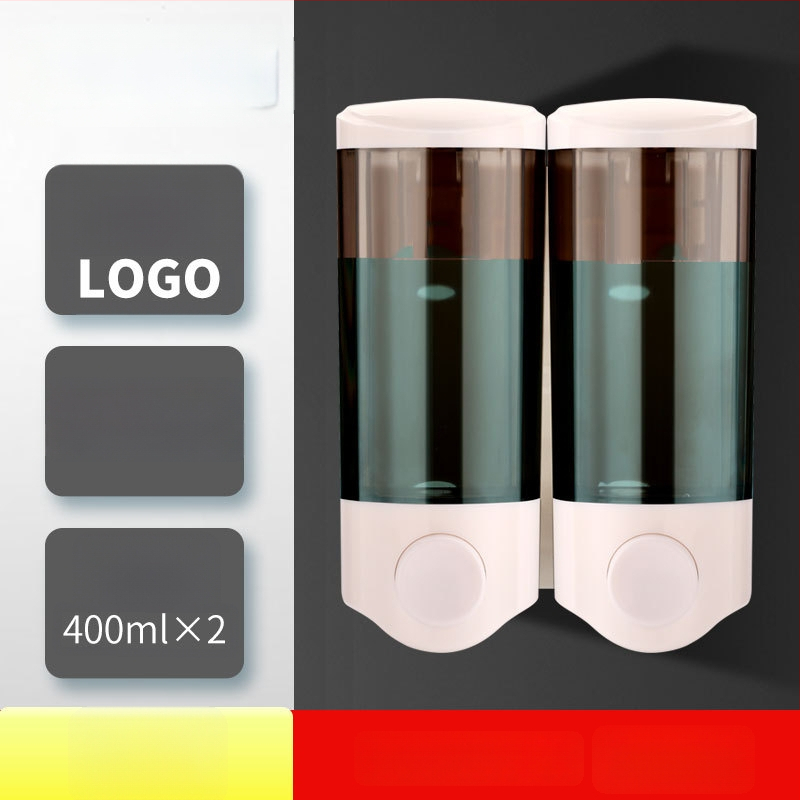 ABS δοχείο σαπουνιού τοποθετημένο στον τοίχο με χειροκίνητη λειτουργία ώθησης, 2-σε-1 κουτί σαπουνιού/σαμπουάν, μοντέρνος μινιμαλιστικός σχεδιασμός, Nast, βάρος 0,3 kg