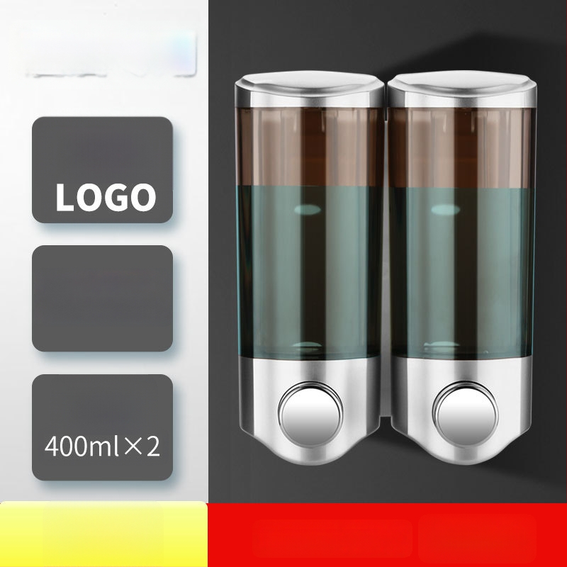 ABS δοχείο σαπουνιού τοποθετημένο στον τοίχο με χειροκίνητη λειτουργία ώθησης, 2-σε-1 κουτί σαπουνιού/σαμπουάν, μοντέρνος μινιμαλιστικός σχεδιασμός, Nast, βάρος 0,3 kg