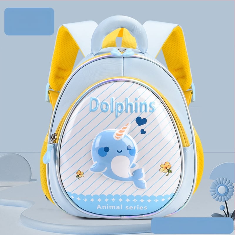 Ľahký detský batoh s 3D škrupinou a maľovanými zvieratami, unisex, nepremokavý