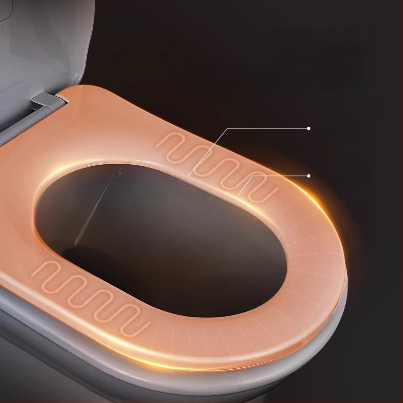 Melegített vécéülőke intelligens hőmérséklet-szabályozással, önkitisztító fúvóka, fenék- és női mosás, modell MGC1, PP anyag, osztott kivitel, szifonos öblítés