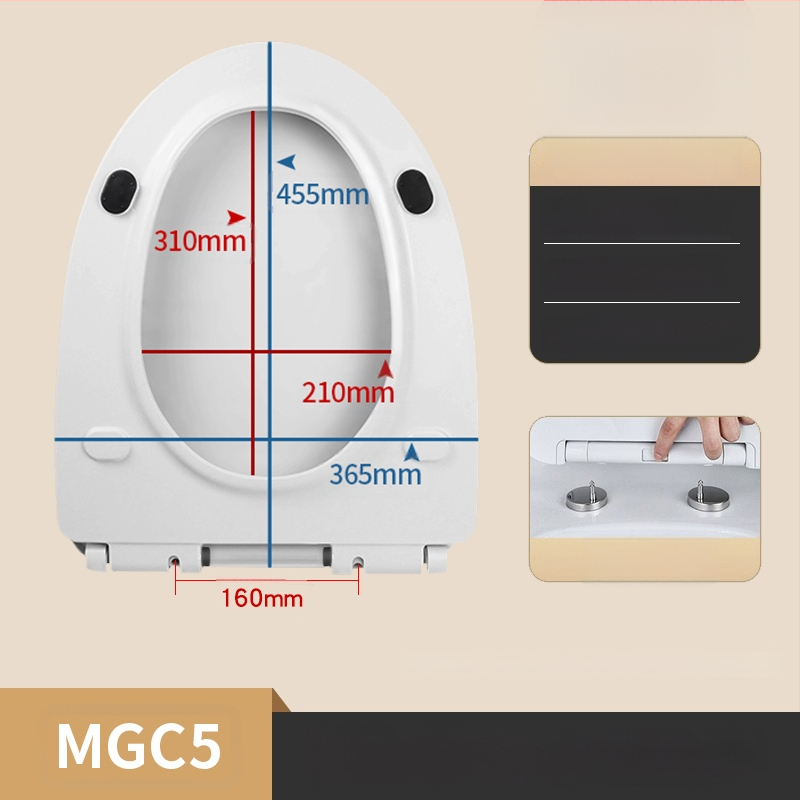Melegített vécéülőke intelligens hőmérséklet-szabályozással, önkitisztító fúvóka, fenék- és női mosás, modell MGC1, PP anyag, osztott kivitel, szifonos öblítés