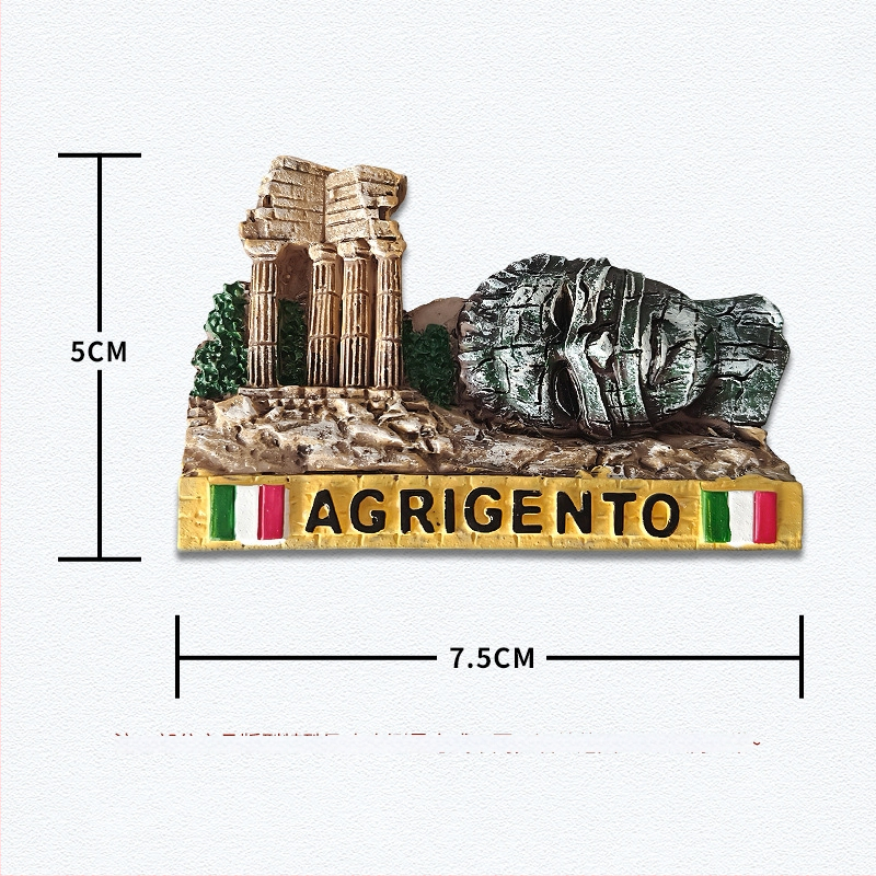 Sticker de frigider din rășină – atracții pitorești inspirate de Italia, stil minimalist modern, suvenir de călătorie