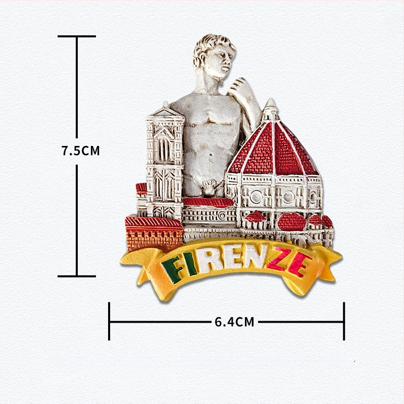 Sticker de frigider din rășină – atracții pitorești inspirate de Italia, stil minimalist modern, suvenir de călătorie