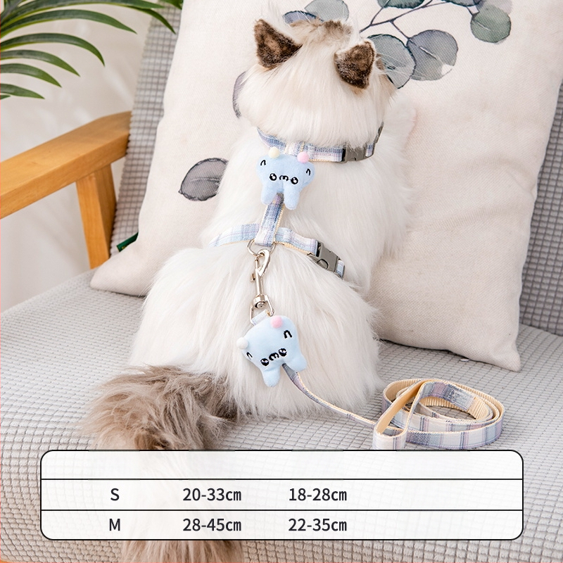 Lesă și ham pentru plimbare cu pisici — anti-ruptură, pandantiv din plastic, lanțuri și frânghii pentru animale de companie