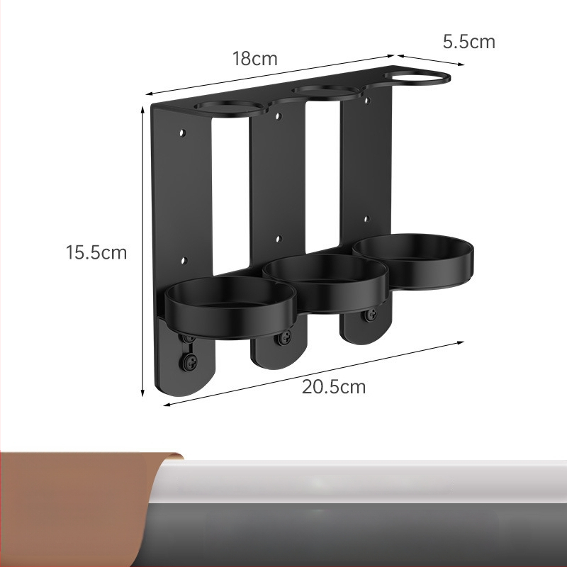 Στήριγμα φιαλών σαπουνιού και σαμπουάν από ανοξείδωτο ατσάλι 304 — τοίχου, βουρτσισμένη επιφάνεια, μοντέρνος μινιμαλισμός, χειροκίνητο πάτημα