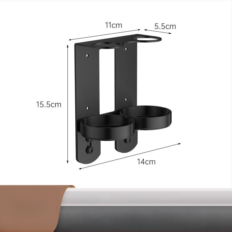 Στήριγμα φιαλών σαπουνιού και σαμπουάν από ανοξείδωτο ατσάλι 304 — τοίχου, βουρτσισμένη επιφάνεια, μοντέρνος μινιμαλισμός, χειροκίνητο πάτημα