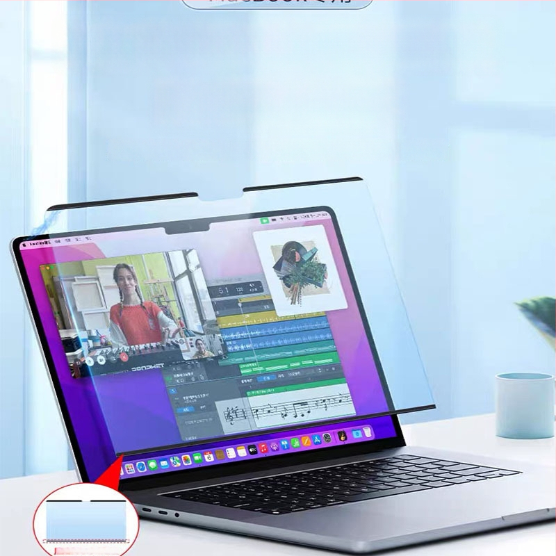 Mágneses magánéletvédő fólia MacBookhoz – PET anyag, elektrosztatikus adszorpció, kompatibilis az Apple notebookkal, testreszabott minta