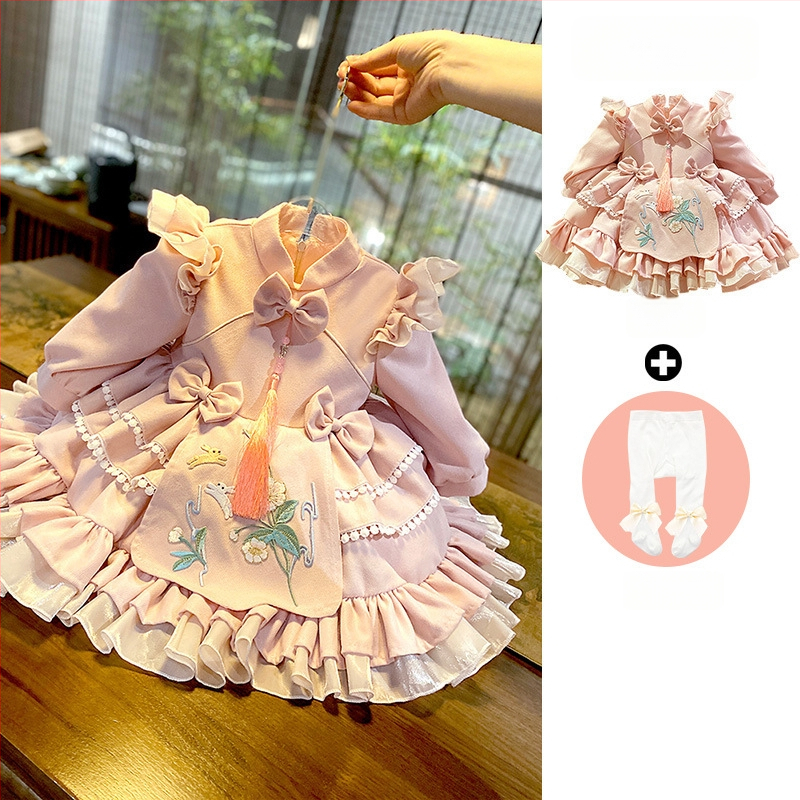 Φόρεμα κοριτσιών, στυλ πριγκίπισσα, Α-γραμμή; κυρίως ύφασμα: πολυεστέρας; επένδυση: πολυεστέρας; μοτίβο: λουλούδια; για ηλικίες 1-3 ετών