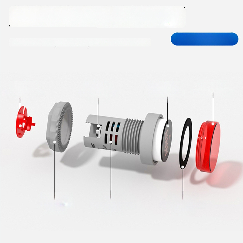 Ad16 sorozat digitális AC feszültségmérő beépített jelzőfénnyel, kör- és négyszög alakú gombokkal