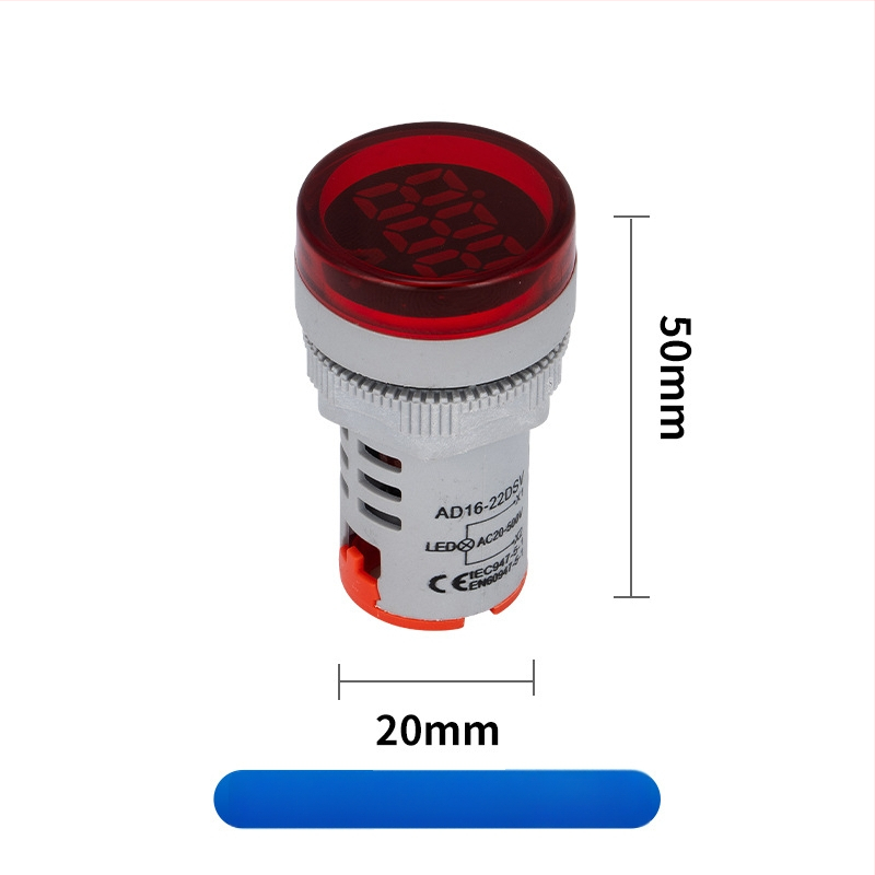 Ad16 sorozat digitális AC feszültségmérő beépített jelzőfénnyel, kör- és négyszög alakú gombokkal