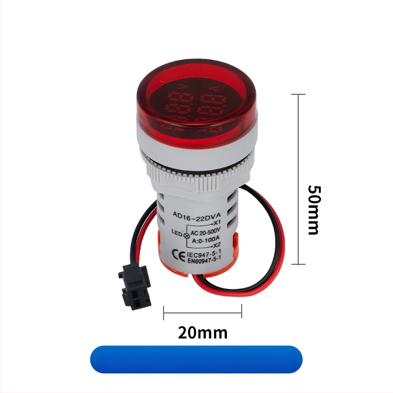 Ad16 sorozat digitális AC feszültségmérő beépített jelzőfénnyel, kör- és négyszög alakú gombokkal