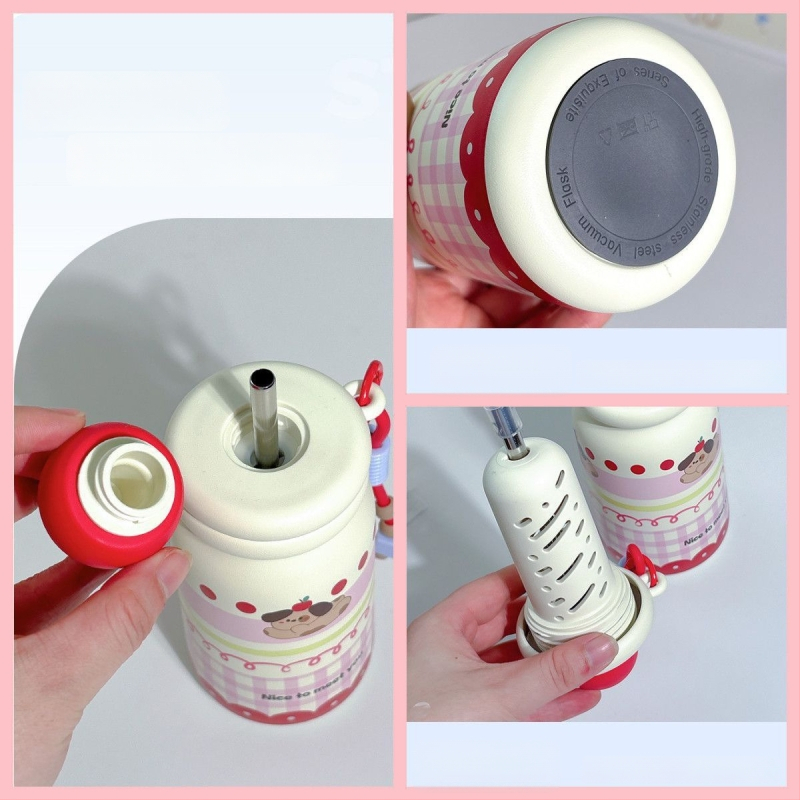 Ceșuță izolată cu pai și strecurător de ceai – interior din oțel inoxidabil 316, exterior din oțel inoxidabil 304, izolație 6–12 ore