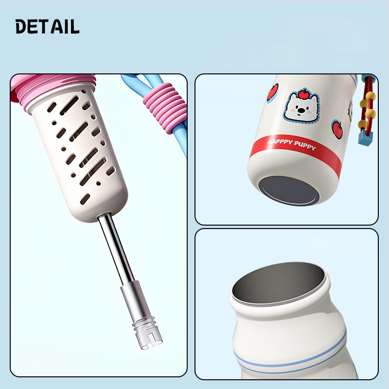 Ceșuță izolată cu pai și strecurător de ceai – interior din oțel inoxidabil 316, exterior din oțel inoxidabil 304, izolație 6–12 ore