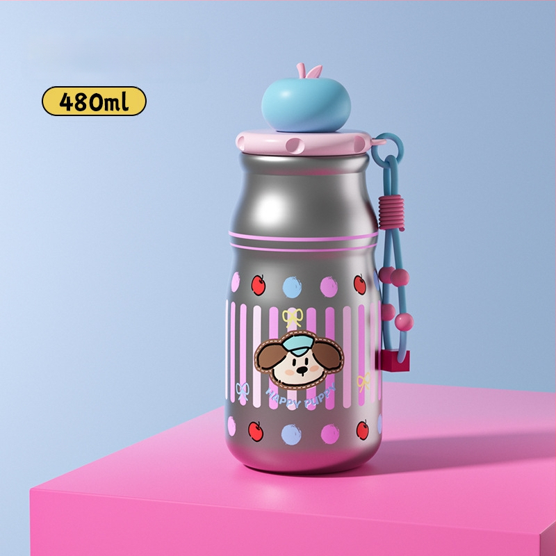 Ceșuță izolată cu pai și strecurător de ceai – interior din oțel inoxidabil 316, exterior din oțel inoxidabil 304, izolație 6–12 ore