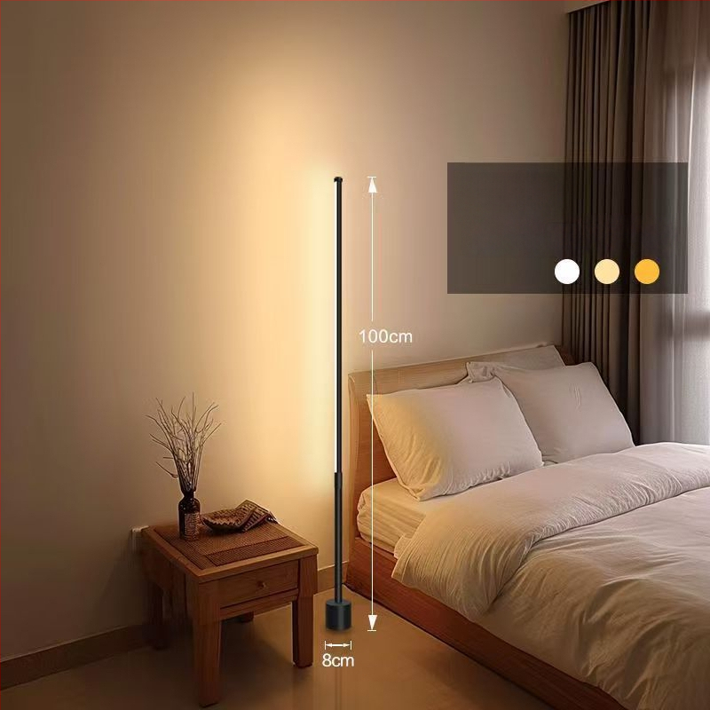 LED állólámpa – egyszerű nordic stílus, szemvédő, saroklámpa a nappaliba, 3–5 m² lefedettség