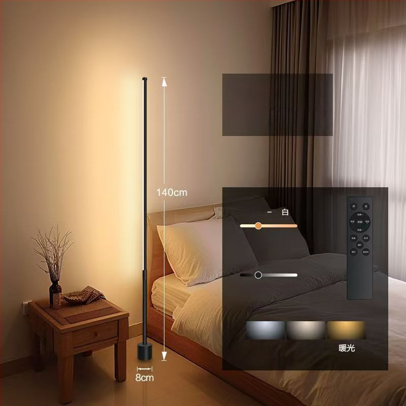 LED állólámpa – egyszerű nordic stílus, szemvédő, saroklámpa a nappaliba, 3–5 m² lefedettség