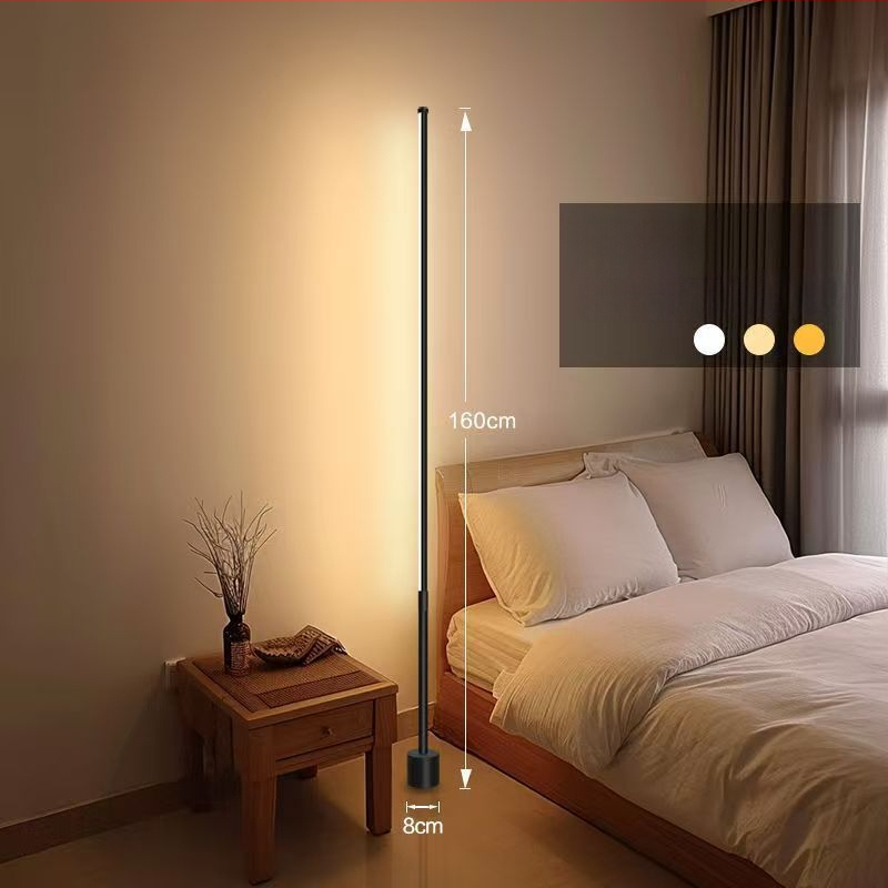 LED állólámpa – egyszerű nordic stílus, szemvédő, saroklámpa a nappaliba, 3–5 m² lefedettség