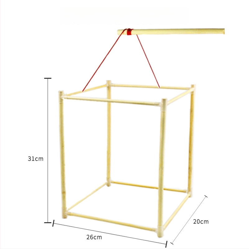 DIY Σετ Φανάρου από Μπαμπού με Σκελετό Δράκου, Μη Ηλεκτρικό, Opp Bag Συσκευασία, Για Ανοιξιάτικο Φεστιβάλ, Ηλικίες 7–14