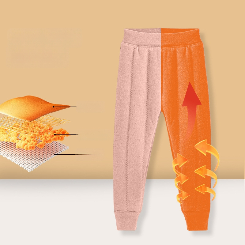 Gyerekek meleg fleece-belső nadrág téli, uniszex, középső derekú, Derong anyag, 93% poliészter, 3–8 éveseknek