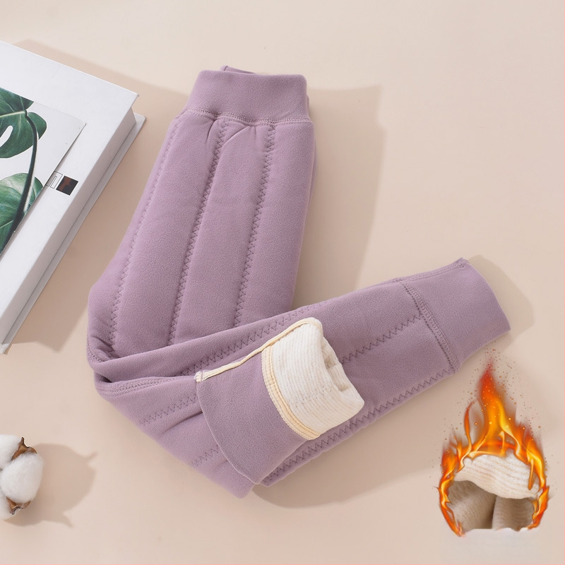 Gyerekek meleg fleece-belső nadrág téli, uniszex, középső derekú, Derong anyag, 93% poliészter, 3–8 éveseknek