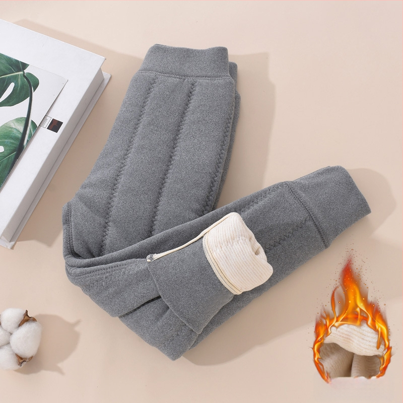 Gyerekek meleg fleece-belső nadrág téli, uniszex, középső derekú, Derong anyag, 93% poliészter, 3–8 éveseknek