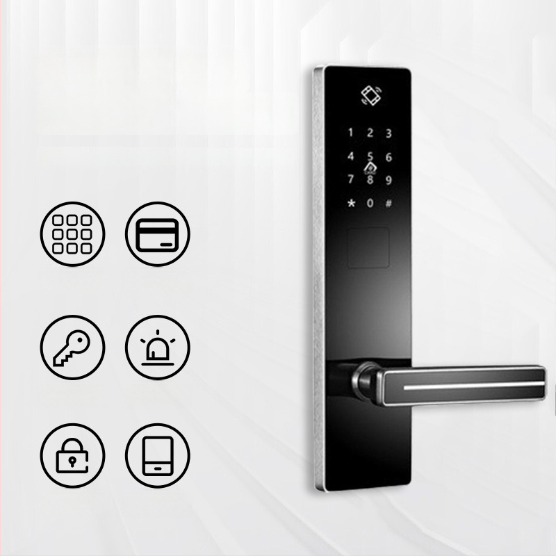 Szállodai okos zár IC-kártyával, hozzáférés jelszó és ujjlenyomat révén — megnövelt lopás elleni védelem, testreszabható