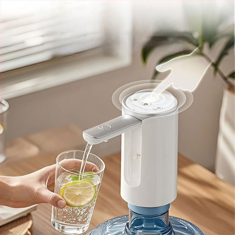 Összecsukható elektromos vízpumpa palackozott víz adagolóhoz érintőképernyős kijelzővel, modell D36, USB tápegység, 5V, 5W