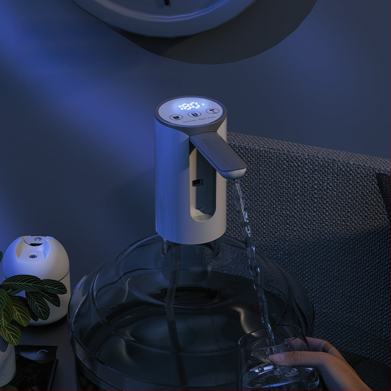 Összecsukható elektromos vízpumpa palackozott víz adagolóhoz érintőképernyős kijelzővel, modell D36, USB tápegység, 5V, 5W