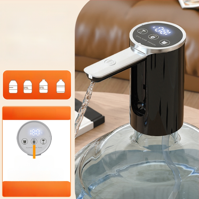 Összecsukható elektromos vízpumpa palackozott víz adagolóhoz érintőképernyős kijelzővel, modell D36, USB tápegység, 5V, 5W