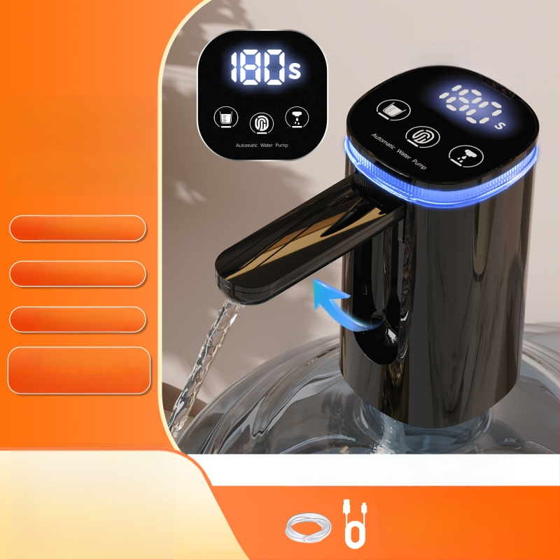 Összecsukható elektromos vízpumpa palackozott víz adagolóhoz érintőképernyős kijelzővel, modell D36, USB tápegység, 5V, 5W