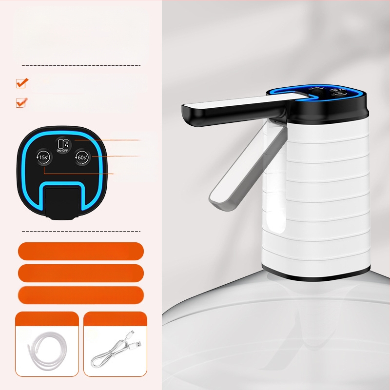 Összecsukható elektromos vízpumpa palackozott víz adagolóhoz érintőképernyős kijelzővel, modell D36, USB tápegység, 5V, 5W