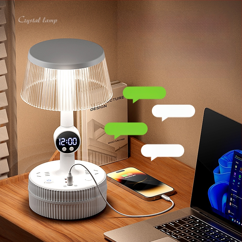 Φωτιστικό επιτραπέζιο υπνοδωματίου με φωνητικό έλεγχο, πλαστική σκιά λαμπτήρα, τροφοδοσία από πρίζα, CRI ≥95, τάση ≤36V