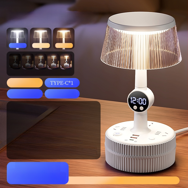 Φωτιστικό επιτραπέζιο υπνοδωματίου με φωνητικό έλεγχο, πλαστική σκιά λαμπτήρα, τροφοδοσία από πρίζα, CRI ≥95, τάση ≤36V