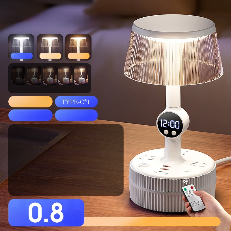 Φωτιστικό επιτραπέζιο υπνοδωματίου με φωνητικό έλεγχο, πλαστική σκιά λαμπτήρα, τροφοδοσία από πρίζα, CRI ≥95, τάση ≤36V